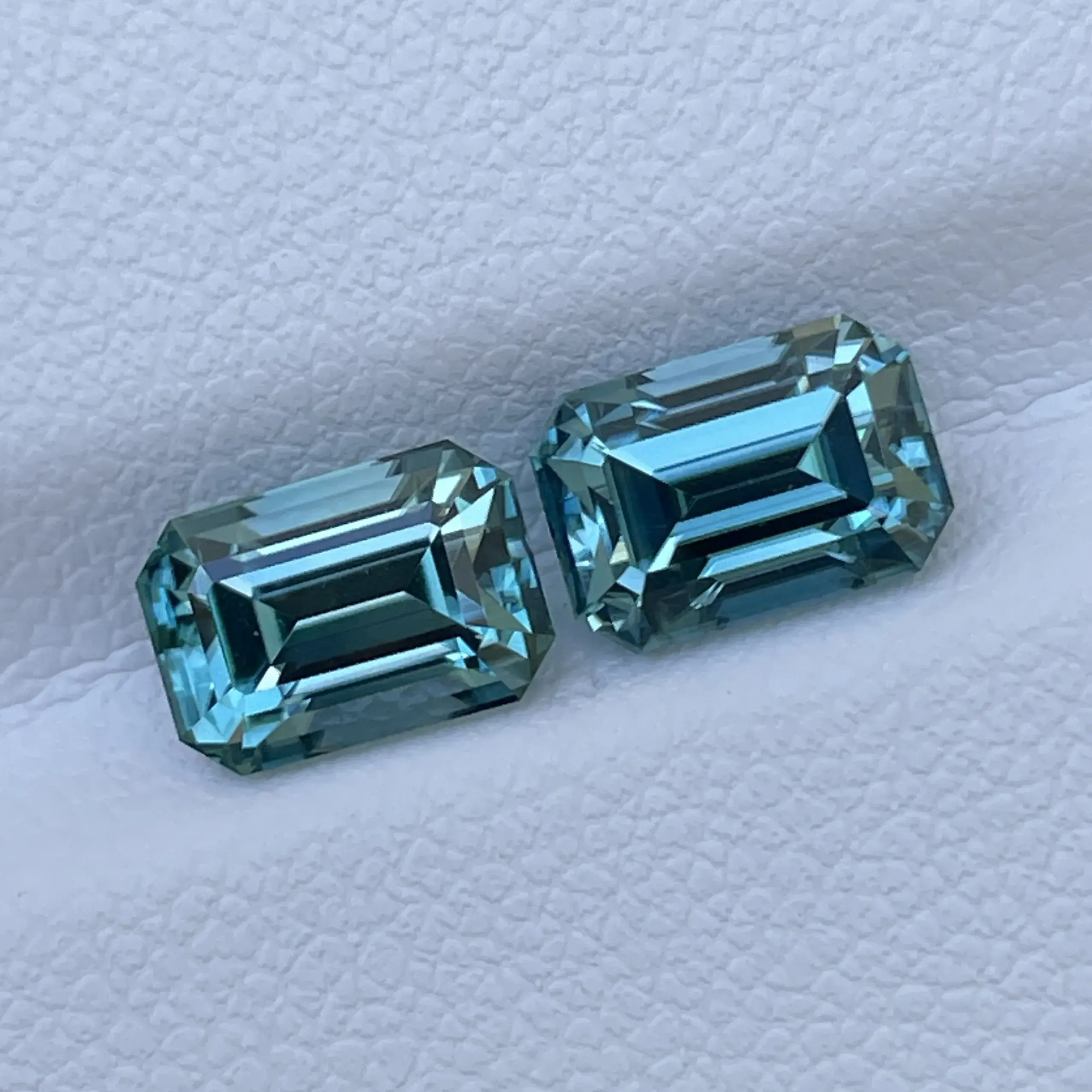 Natural Blue Zircon Pair 5.12 Cts Emerald Loose Gemstone Jewelry Earrings Gift